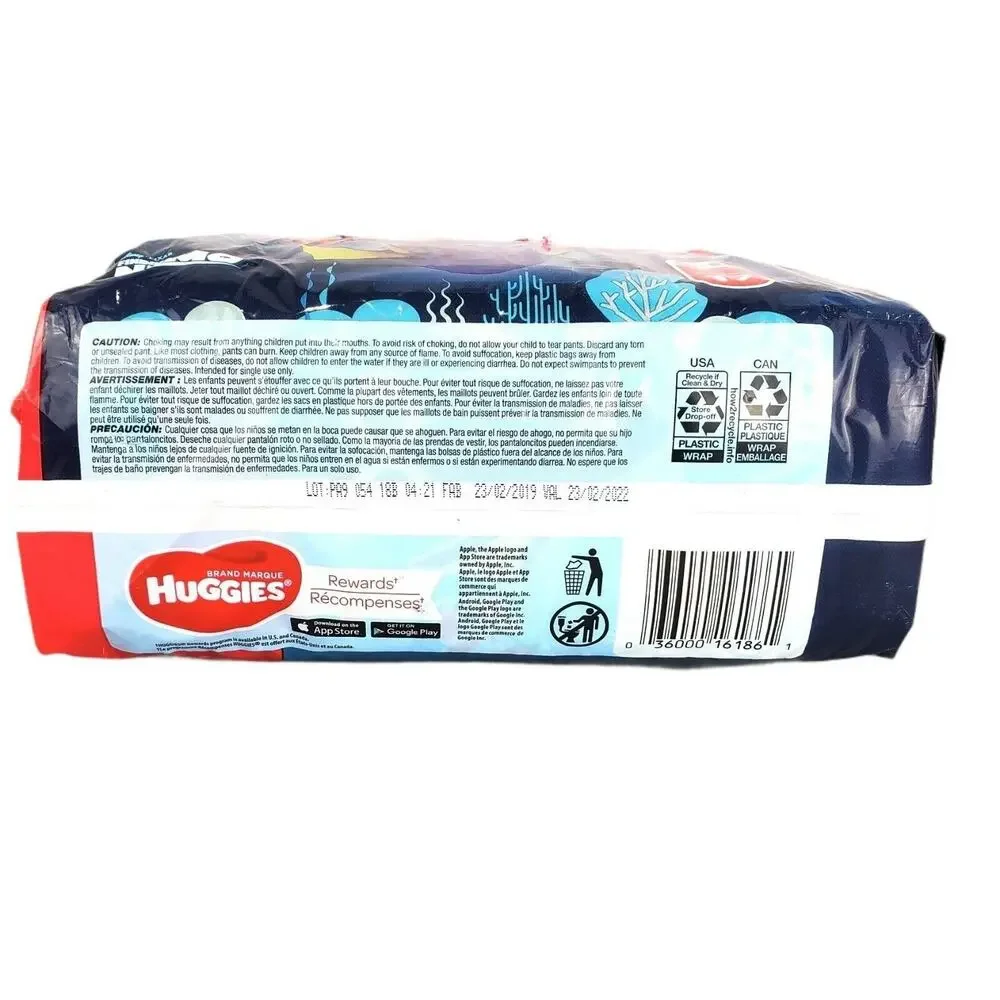 Lot Of 3 Huggies Little Swimmers Swim Diapers, Size 5-6 Large, 17 Ct 51 Total